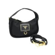 Prada Vintage Pre-owned Canvas handvskor Black, Dam