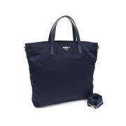 Prada Vintage Pre-owned Tyg prada-vskor Blue, Dam