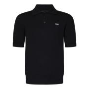 Dsquared2 Svart Bomullspolo Skjorta Logo Patch Black, Herr