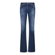 Dsquared2 Blå Flare Stretch Denim Jeans Blue, Dam