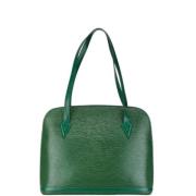 Louis Vuitton Vintage Pre-owned Laeder totevskor Green, Dam