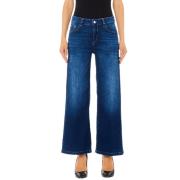 Liu Jo Hög Midja Cropped Flare Jeans Blue, Dam