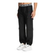 Versace Jeans Couture Logo Byxor med Elastisk Midja Black, Herr