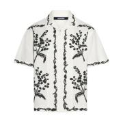 Jacquemus Blommig Camp Collar Skjorta White, Herr