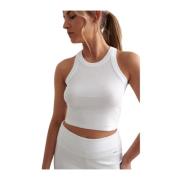 Aim'n Mjuk Ribbad Tanktop White, Dam