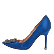 Manolo Blahnik Pre-owned Pre-owned Satin klackskor Blue, Dam