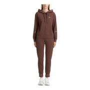 Emporio Armani EA7 Enfärgad Huva Tracksuit med Dragsko Stängning Brown...