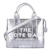 Marc Jacobs Metallic Silver Liten Tote Handväska Gray, Dam