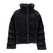 Nike Sammet Pufferjacka Svart Black, Dam