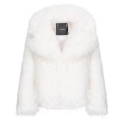 Pinko Stiliga Faux Fur Jackor White, Dam