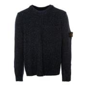 Stone Island Räfflad Crew Neck Sweater Blue, Herr