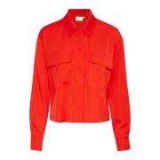 Kaffe Fiery Red Skjortblus Kalogan 10509022 Red, Dam