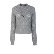 Sportmax Grå Sweaters Lana Polyamid Varm Gray, Dam