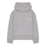 Laneus Boxy Hoodie med Logo Brodyr Gray, Unisex