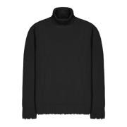 Laneus Sliten Turtleneck Tröja Ull Italien Black, Herr