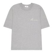 Laneus Boxy T-shirt med broderat logotyp Gray, Unisex