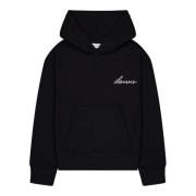 Laneus Boxy hoodie med logobroderi Black, Unisex