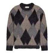 Laneus Argyle Crew Neck Sweater Multicolor, Herr