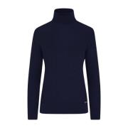 Kiton Kashmir Silk Polo Hals Tröja Blue, Dam