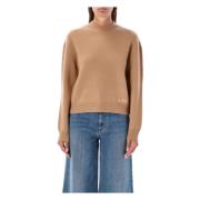 A.p.c. Esther Knit Crew Neck Camel Sweater Brown, Dam