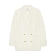 Anine Bing Elegant Tweed Blazer White, Dam