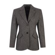 Ermanno Scervino Slim Fit Herringbone Blazer Svart Black, Dam