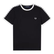 Fred Perry Svart Randig Axel T-shirt Black, Herr