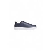 Armani Exchange Blå Läder Sportiga Sneakers med Gummisula Blue, Herr