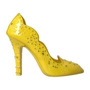 Dolce & Gabbana Gula Kristall Högklackade Pumps Yellow, Dam