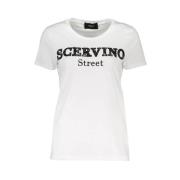 Ermanno Scervino Elegant vit T-shirt med kontrastbroderi White, Dam