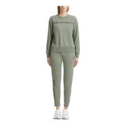 Emporio Armani EA7 Enfärgad Tracksuit med Logo och Fickor Green, Dam