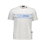 Plein Sport Vit T-shirt med signaturdetaljer White, Herr