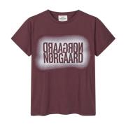 Mads Nørgaard Cool Logo Print Trenda T-Shirt Sassafras Brown, Dam