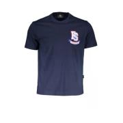 Plein Sport Blå Emblem Rund Hals T-shirt Blue, Herr