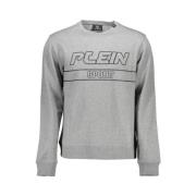 Plein Sport Grå Långärmad Logosweatshirt Gray, Herr