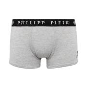 Philipp Plein Elegant Grå Boxer Duo med Logoband Gray, Herr