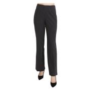 Bencivenga Elegant Randig Straight Fit Byxor Black, Dam