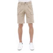 People of Shibuya Beige Stretch Bermuda Cargo Shorts Beige, Herr