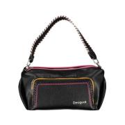 Desigual Svart Polyeten Handväska med Avtagbar Axelrem Black, Dam