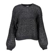 Desigual Elegant Pullover med Kontrasterande Detaljer Black, Dam