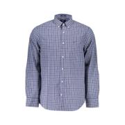 Gant Lila Button-Down Skjorta med Långärmad Multicolor, Herr