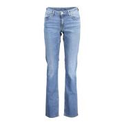 Gant Blå Slim-Fit Tvättade Jeans Blue, Dam