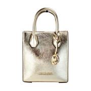 Michael Kors Metallic North South Shopper Crossbody Väska Yellow, Dam