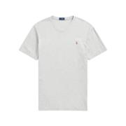 Ralph Lauren Mjuk bomull Crewneck T-shirt med signaturponny brodyr Gra...