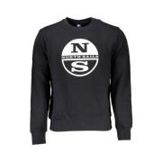 North Sails Svart Bomullsweatshirt med Logotyptryck Black, Herr