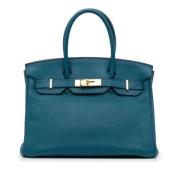 Hermès Vintage Pre-owned Laeder handvskor Blue, Dam