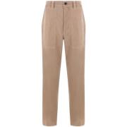 Incotex Mörk Beige Stretch Bomullsbyxor Brown, Herr