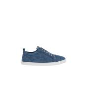 Christian Louboutin Denim Kalvskinn Sneakers Made in Italy Blue, Herr