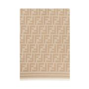 Fendi Beige Jacquard Ullsjal med FF Motiv Beige, Herr