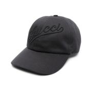 Gucci Svart Bomullsbaseballkeps Black, Unisex